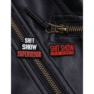 2pc Sh**tshow supervisor Creative Funny Enamel Pin Brooch - Cartoon Character Ba